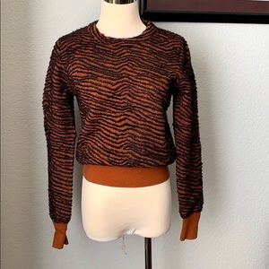 Zara knit eyelash stripe sweater